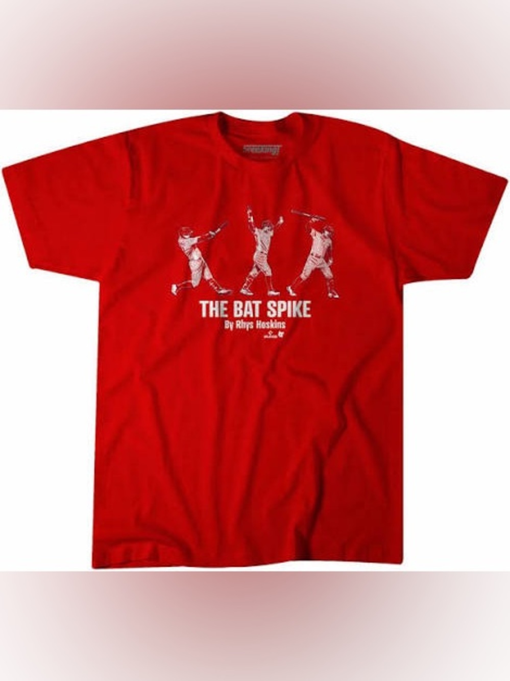 Philadelphia Phillies Rhys Hoskins The Bat Spike Red Short Sleeve Tee
